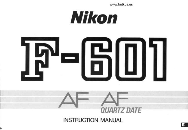 Nikon F-601 AF manual cover