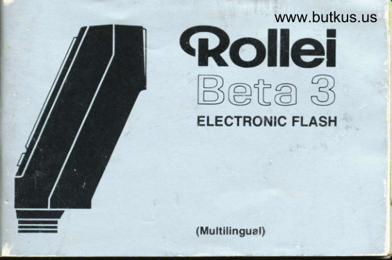 Rollei Beta 3 flash manual cover
