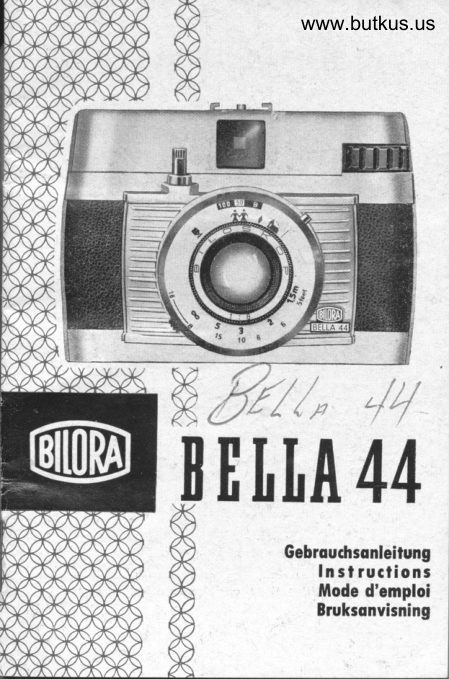BILORA BELLA 44 manual cover