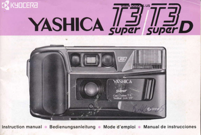 Yashica T3 Super Super D manual cover