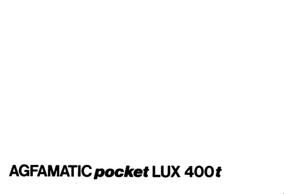 Agfa Agfamatic Pocket Lux 400T manual cover