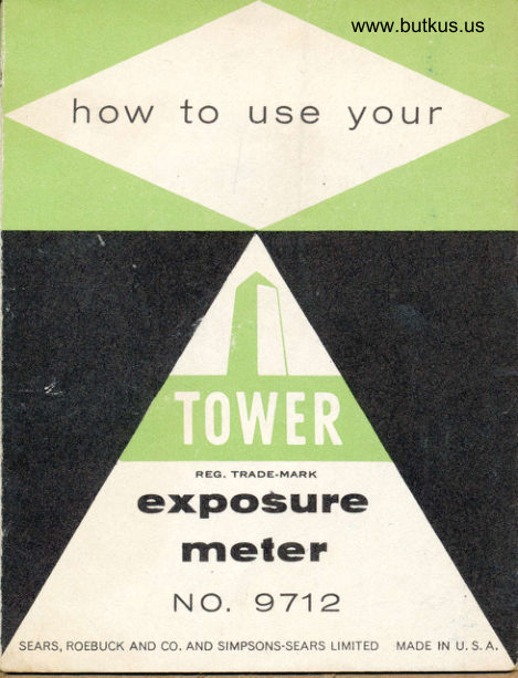 Sears Tower Exposure Meter 9712 manual cover