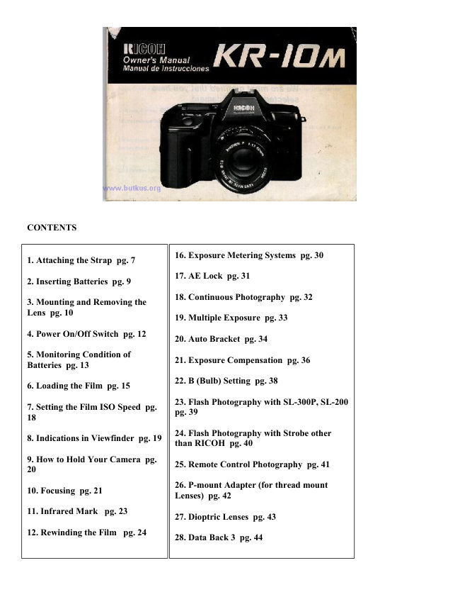 Ricoh KR-10m manual cover