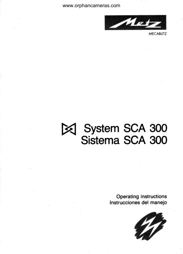 Metz SCA 300 manual cover