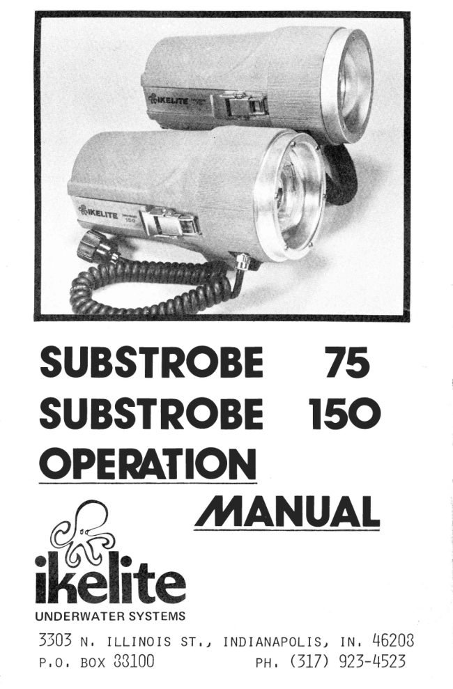 Ikelite Substrobe 75 / 150 manual cover