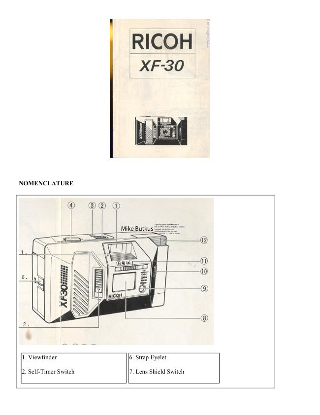 Ricoh XF-30 manual cover