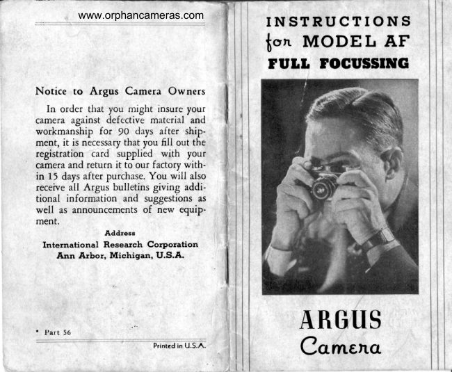 Argus AF manual cover