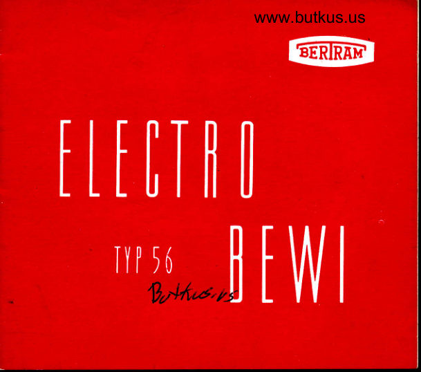 Bertram Bewi Electro type 56 Anleitung manual cover