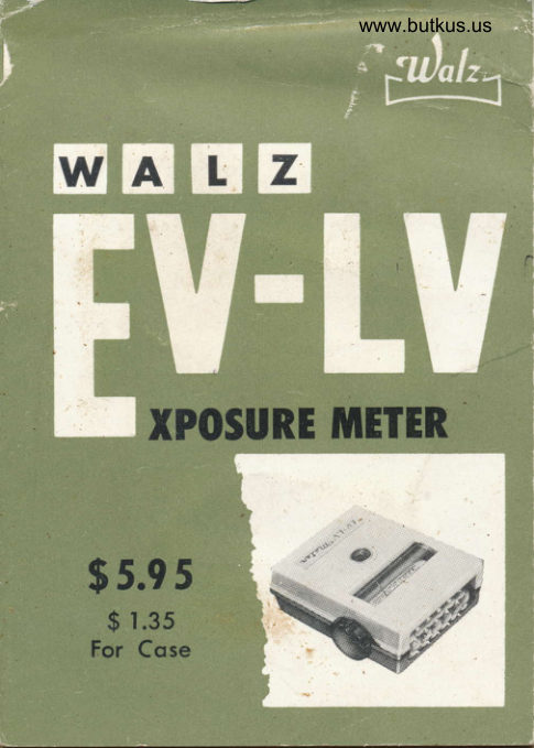 WALZ EV-LV light meter manual cover