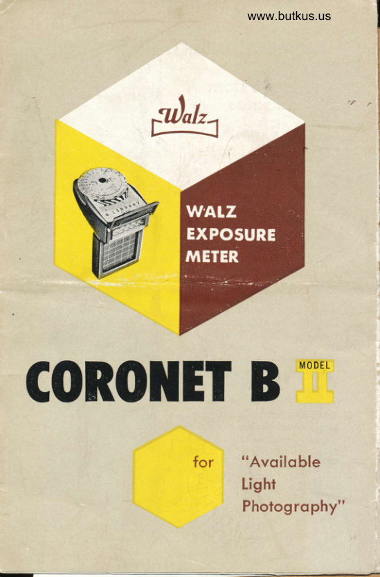 WALZ Exposure Meter Coronet B II manual cover
