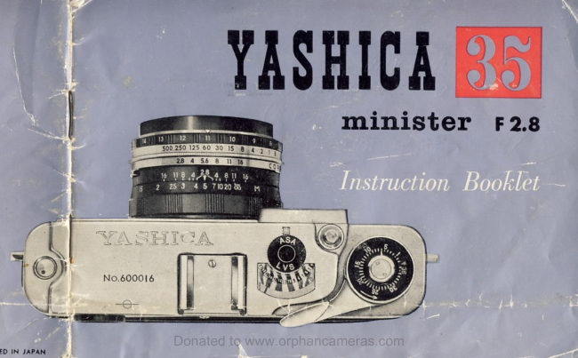 Yashica Minister I manual cover