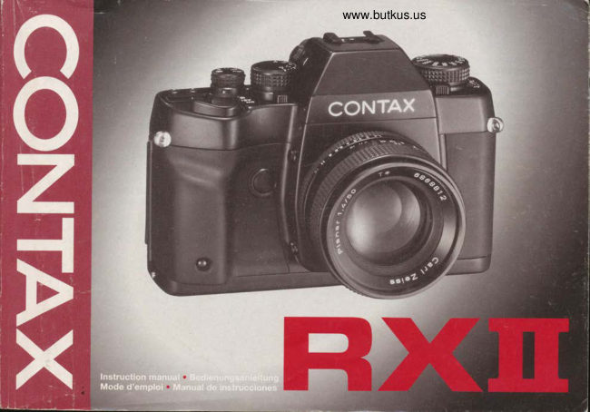 Contax RX II manual cover