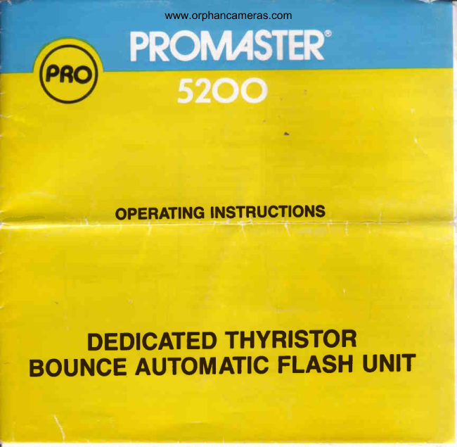 Promaster 5200 flash manual cover