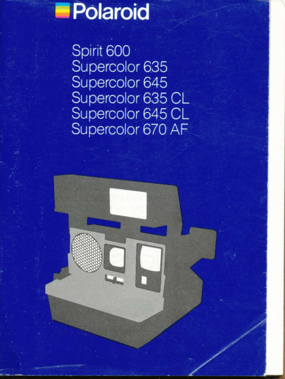 Polaroid Spirit 600 Supercolor 635 645 manual cover