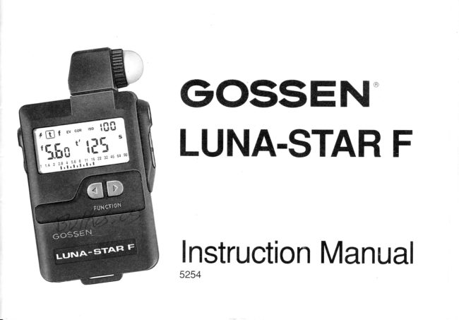 Gossen Luna-Star F manual cover