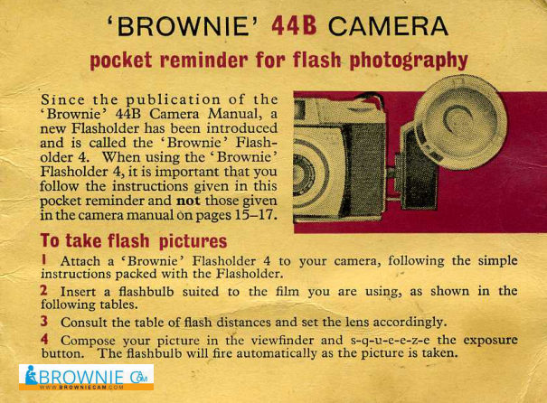 Kodak Brownie 44B flash manual cover