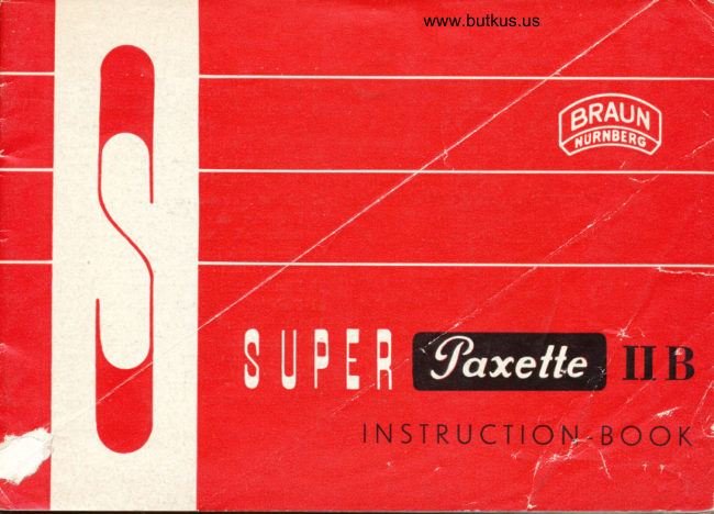 Braun Super Paxette IIB manual cover