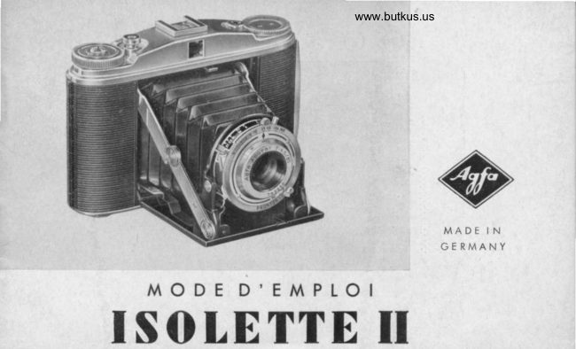 Agfa Isolette II manual cover