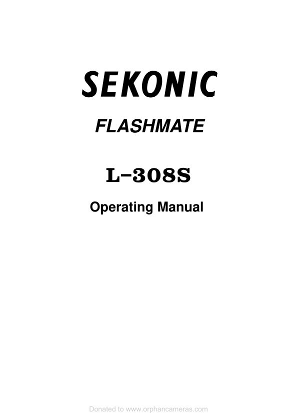 Sekonic L-308S manual cover