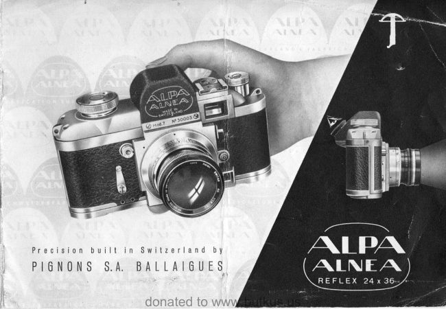 Alpa PR Booklet manual cover