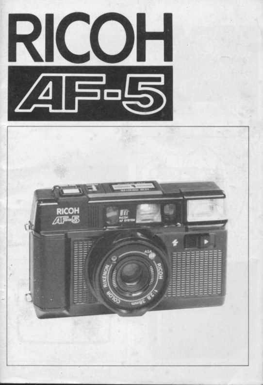 Ricoh AF 5 manual cover