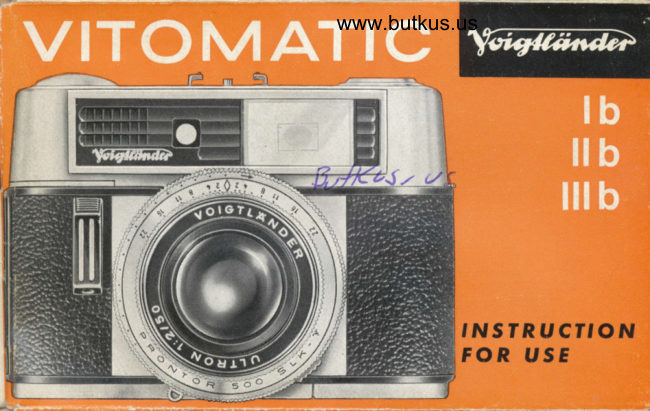 Voigtlander Vitomatic Ib IIb IIIb manual cover