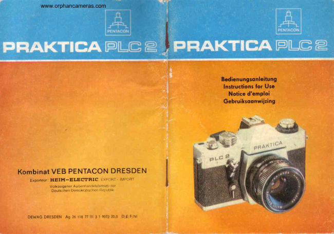 Praktica PLC 2 manual cover