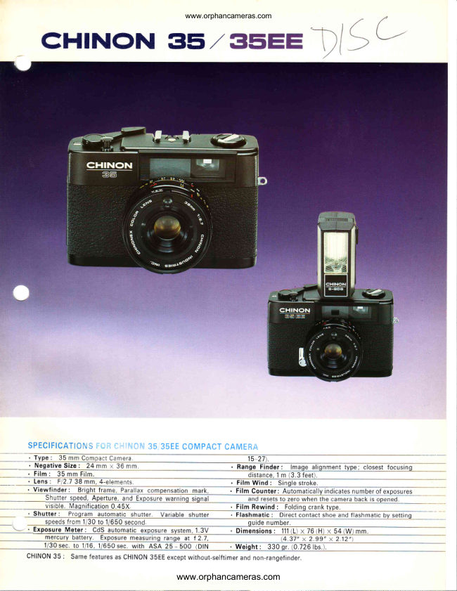 CHINON 35 /35EE manual cover