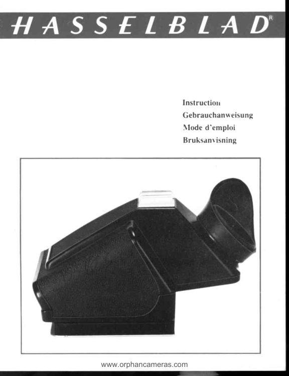 Hasselblad PM 42307 viewfinder manual cover
