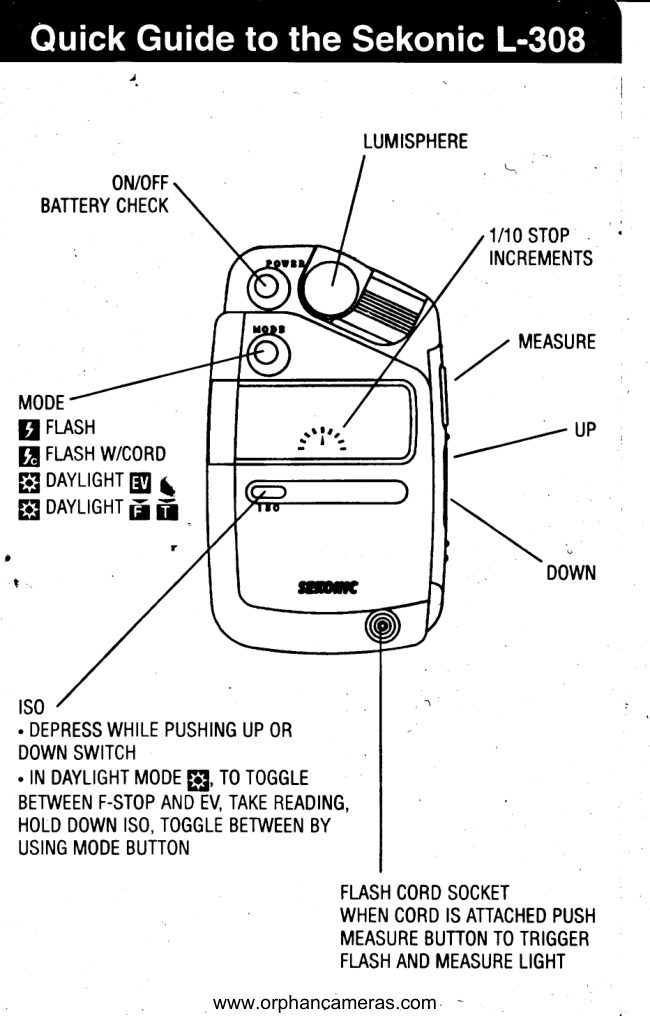 Sekonic L-408 Quick Guide manual cover