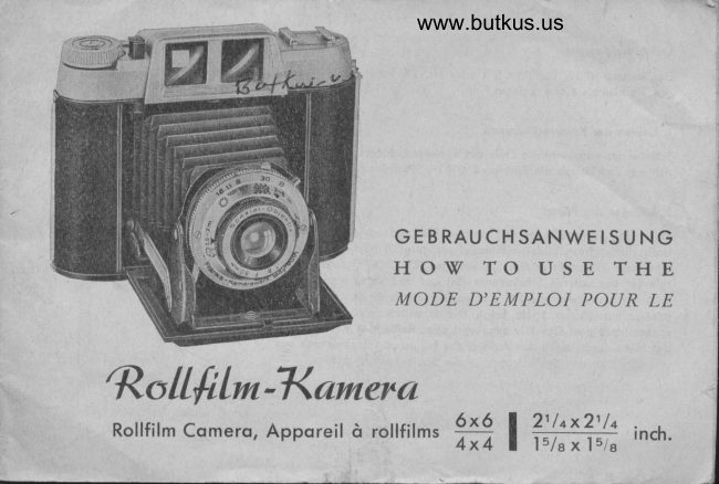 Rollfilm Kamera manual cover