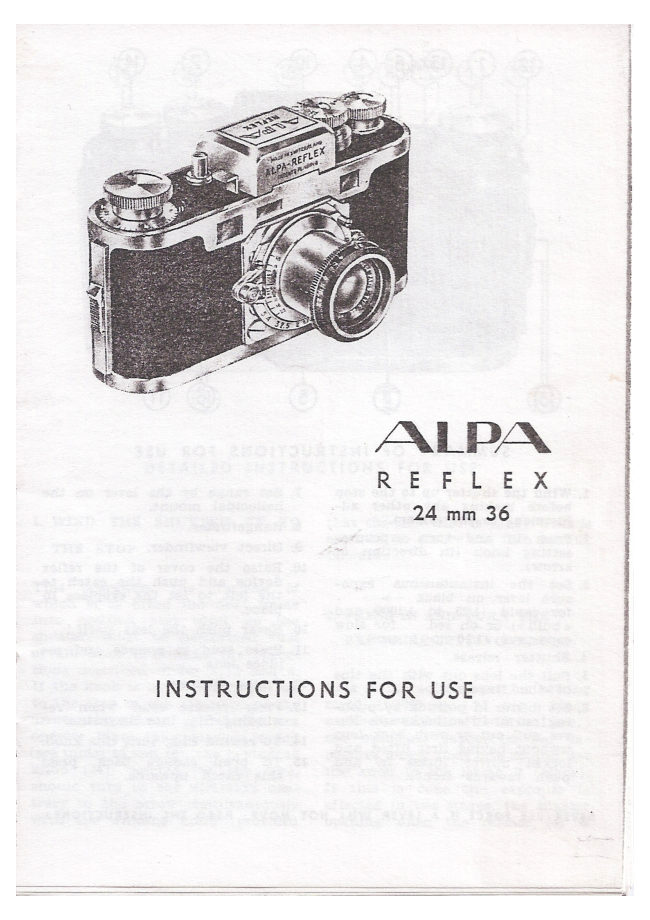 Alpa Reflex II manual cover
