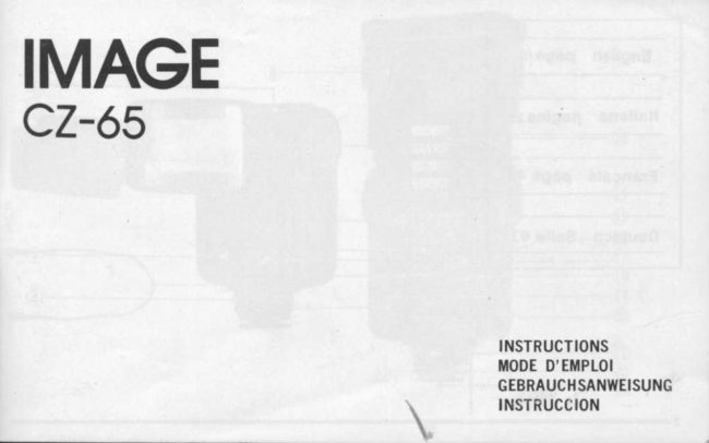 IMAGE CZ-65 manual cover
