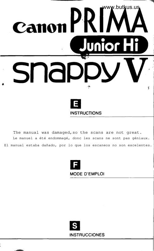 canon prinma junior hi manual cover