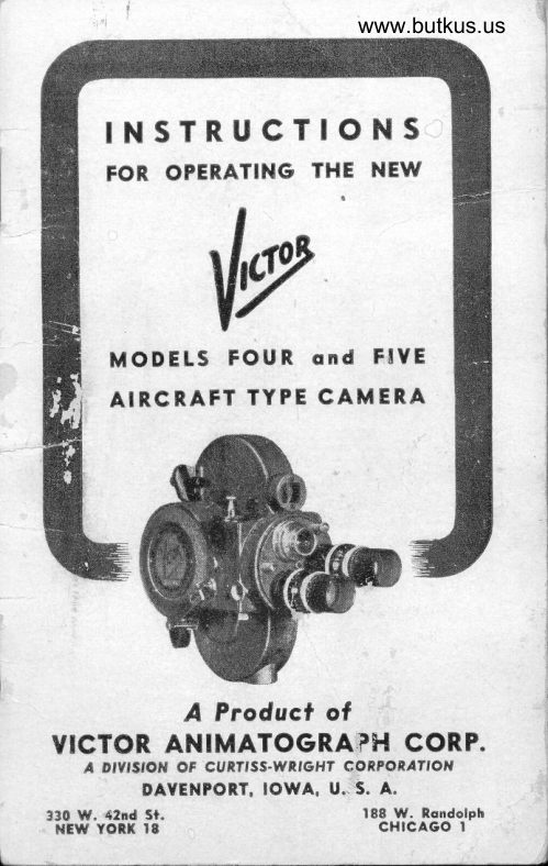 Victor Four and Five Aircraft Type Movie Camera manual cover