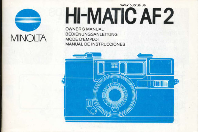 Minolta Hi-Matic AF2 manual cover