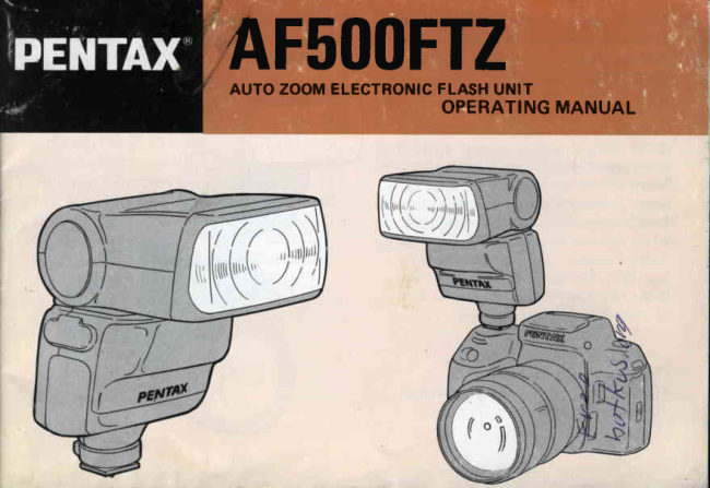 Pentax AF 500 FTZ flash manual cover