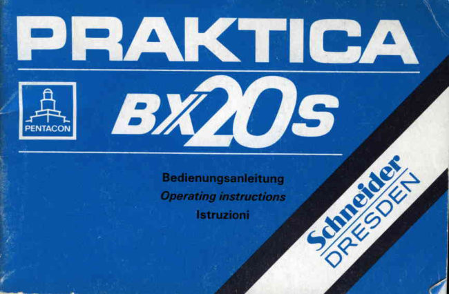 NEWER PRAKTICA BX20S manual cover