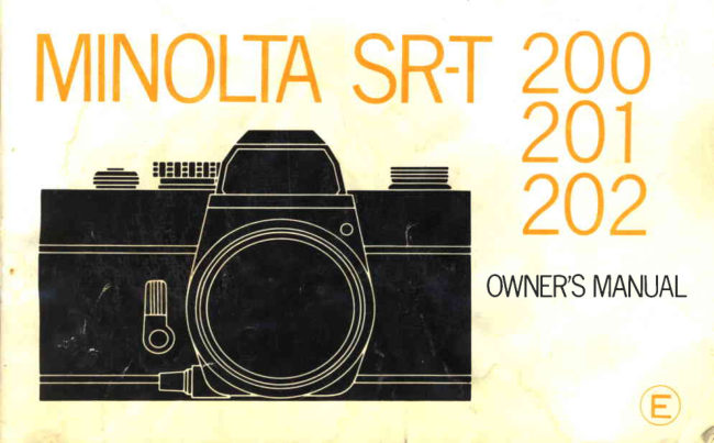 Minolta SR-T 200, 201, 202, 303 manual cover