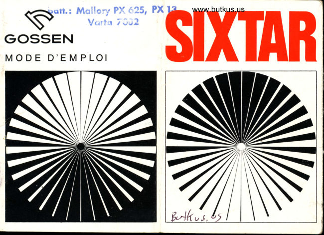 Gossen SIXTAR manual cover