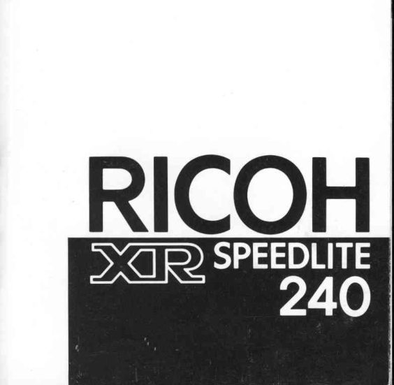 Ricoh Speedlite 240 manual cover