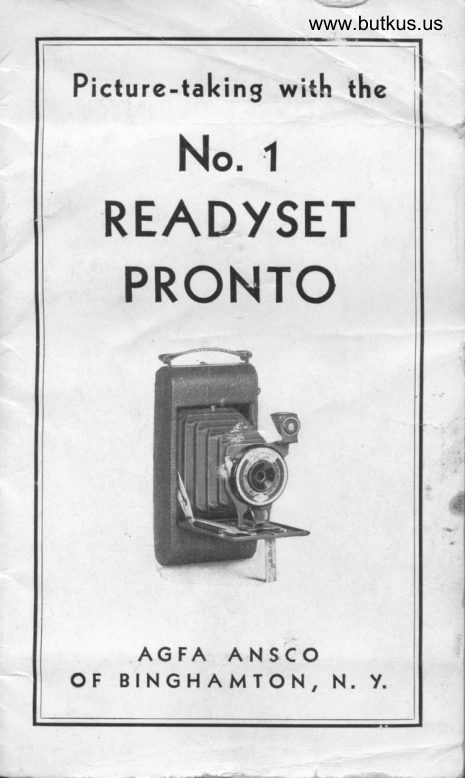 Agfa No. 1 Readyset Pronto manual cover