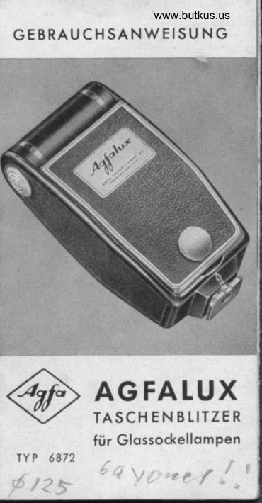 Agfa Agfalux Taschenblitzer Gebruiksaanwijzing manual cover