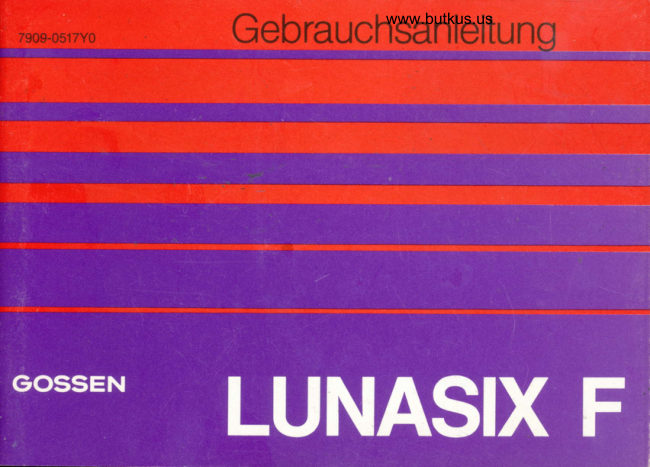 Gossen Lunasix F Gebrauchsanleitung manual cover