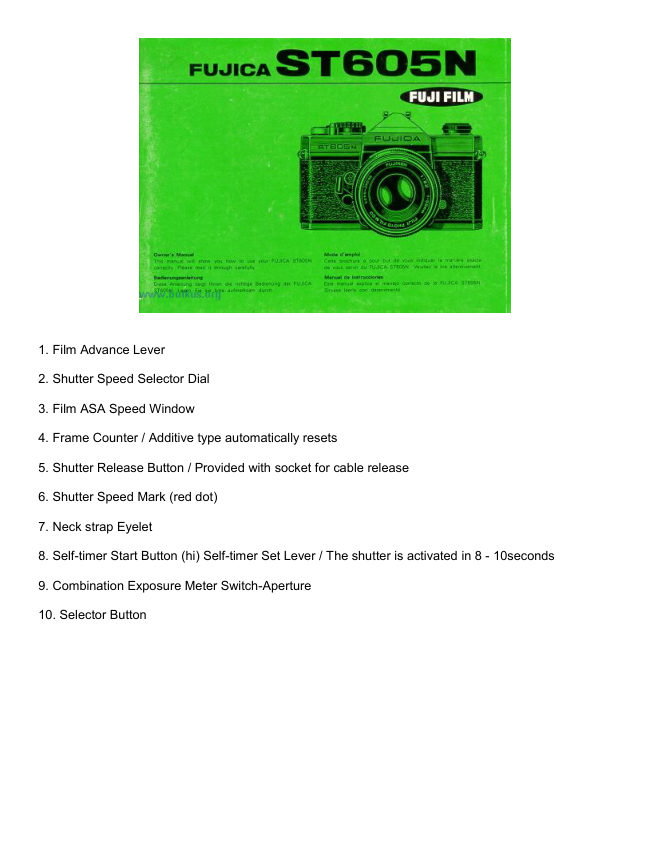 Fujica ST605N manual cover