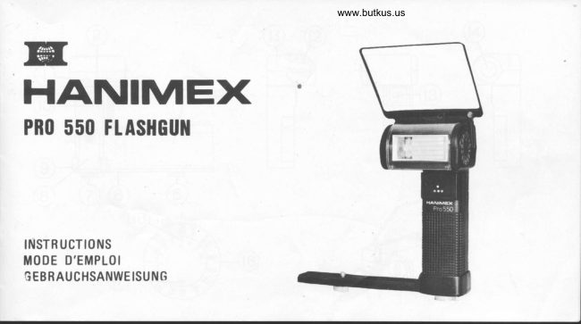 Hanimex Pro 550 Flashgun manual cover