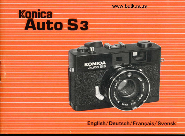 Konica Auto S3 manual cover
