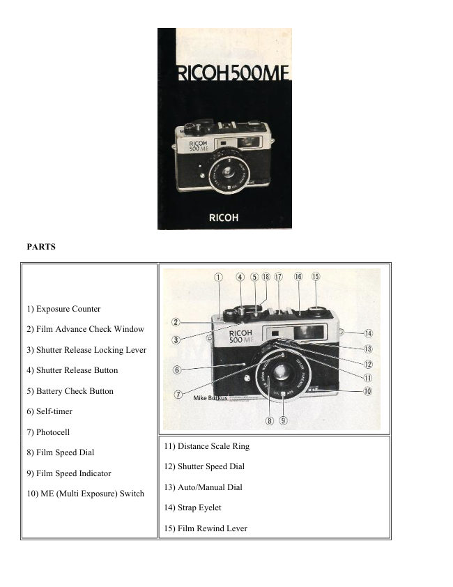 Ricoh 500ME format manual cover