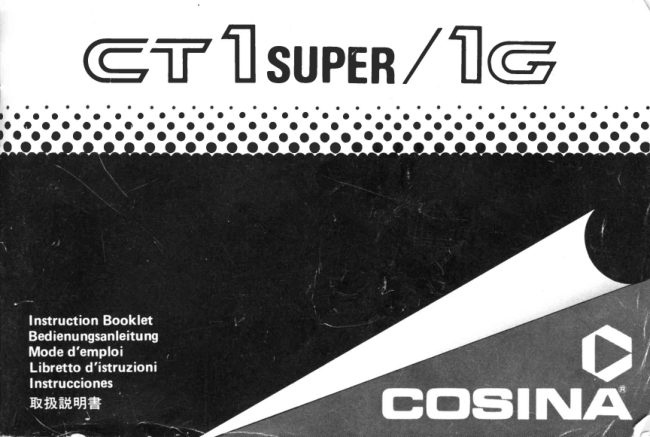 Cosina CT 1 Super / Cosina 1G manual cover