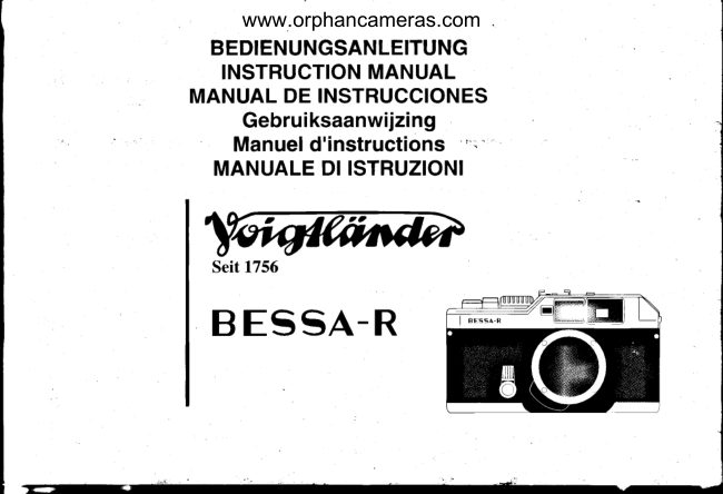 Voigtlander BESSA - R manual cover